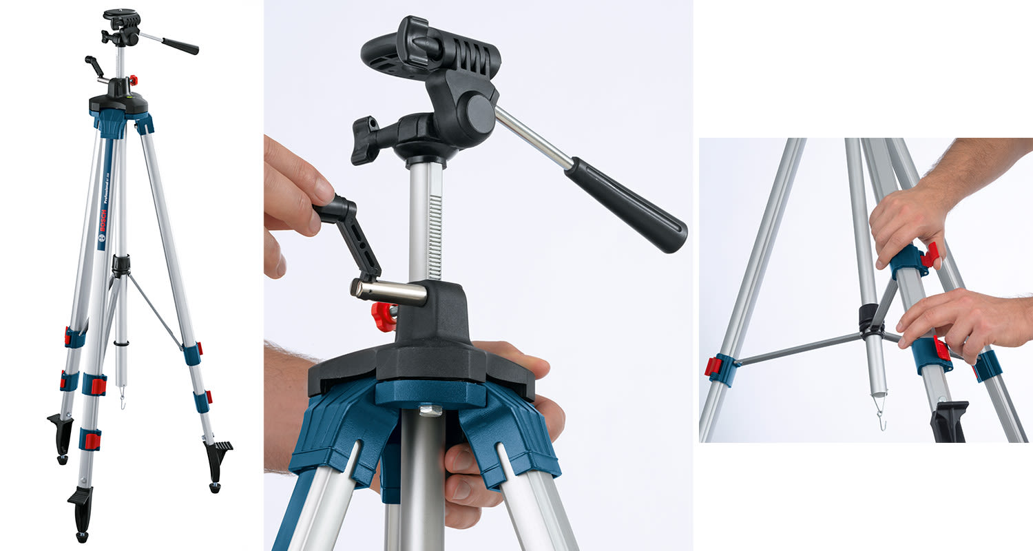 Kuvassa kolmijalka Bosch BT 250 K-Raudan valikoimista.