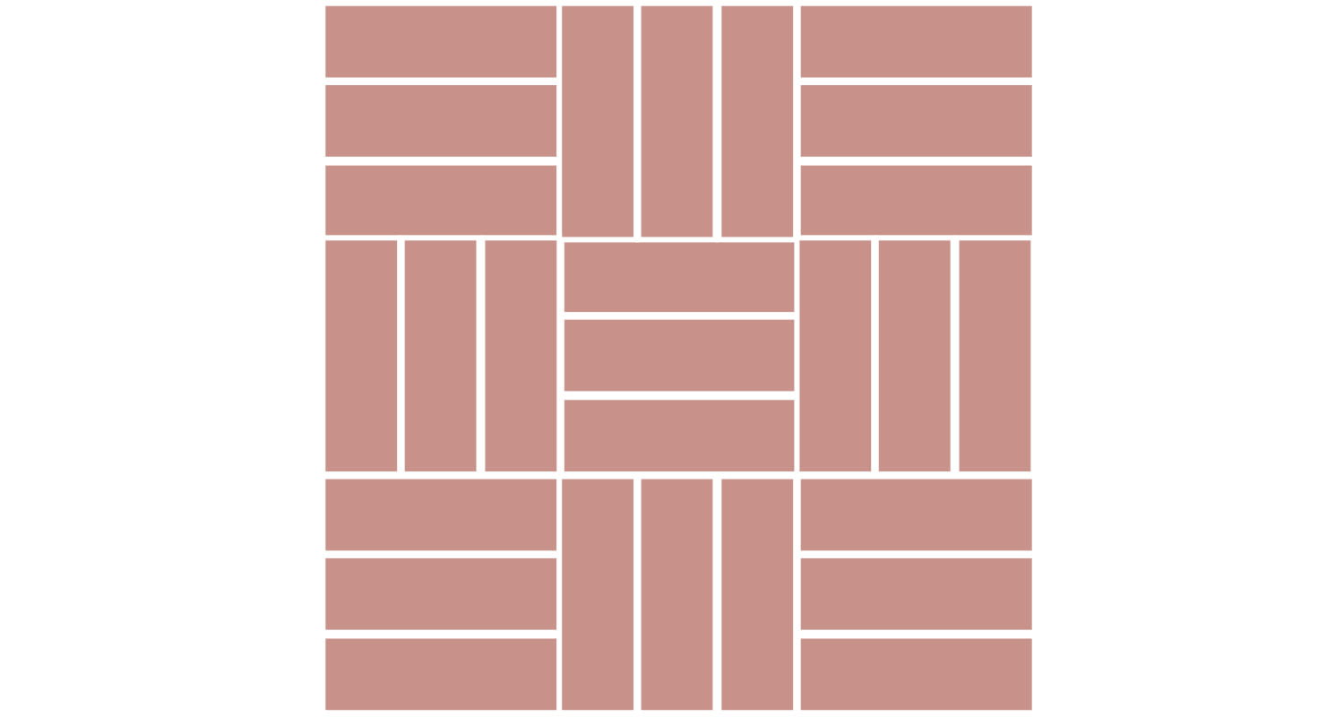 Vaaleanpunainen ruudukkomainen kuvio: vaakasuoria ja pystysuoria suorakulmioita.