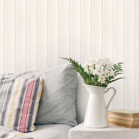 Sisustuspaneeli Cello 13x120x2370 STV mänty OM valkoinen harjattu päätypontattu.