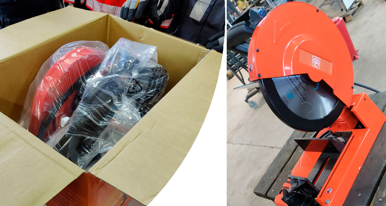 Metallisaha Fein pakkauksessa ja kasattuna, tuote K-Raudasta