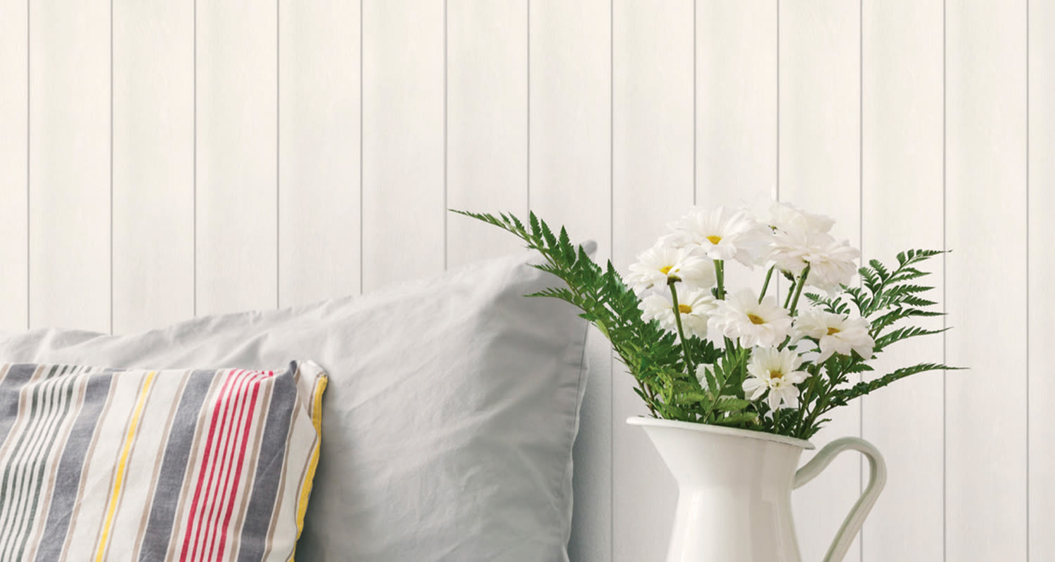 Sisustuspaneeli Cello 13x120x2370 STV mänty OM valkoinen harjattu päätypontattu