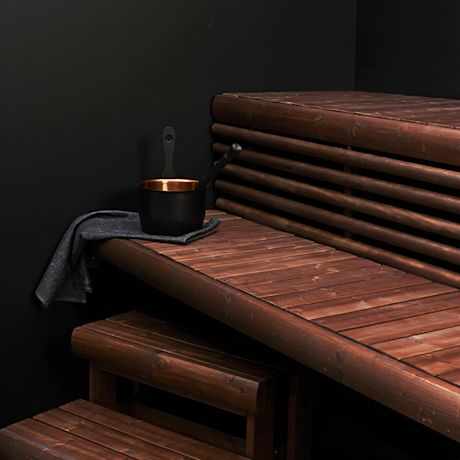 Laude-elementti Cello ja saunan lauteiden asennus.