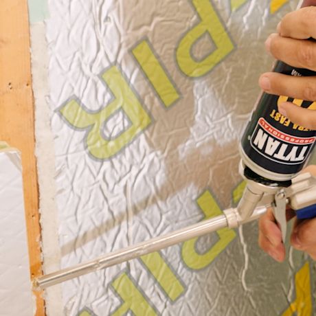 Höyrysulku tehtynä Finnfoamin FF-PIR-levyllä.