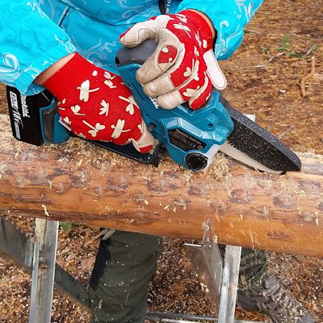 Makitan akkuoksasahan DUC101Z 18V LXT testaus menossa, tuotetta myy K-Rauta