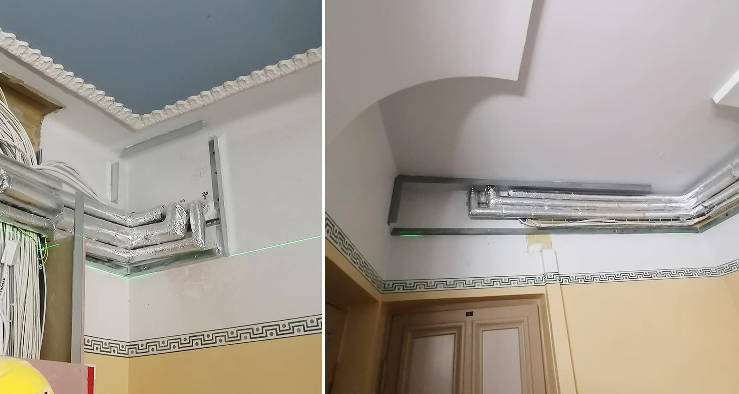 Rapussa asennustyöt käynnissä. Apuna käytetty Bosch-akkubetoninaulainta mallia GNB 18V-40 2x4,0Ah XL-Boxx.