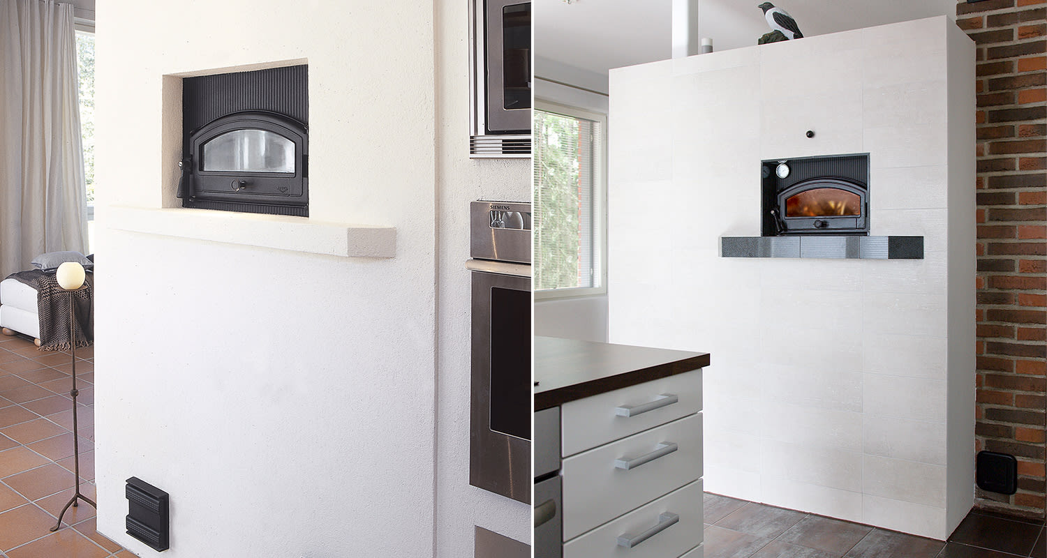 Tiileri Tyyne takkaleivinuuni avokeittiössä, saatavissa K-Raudasta