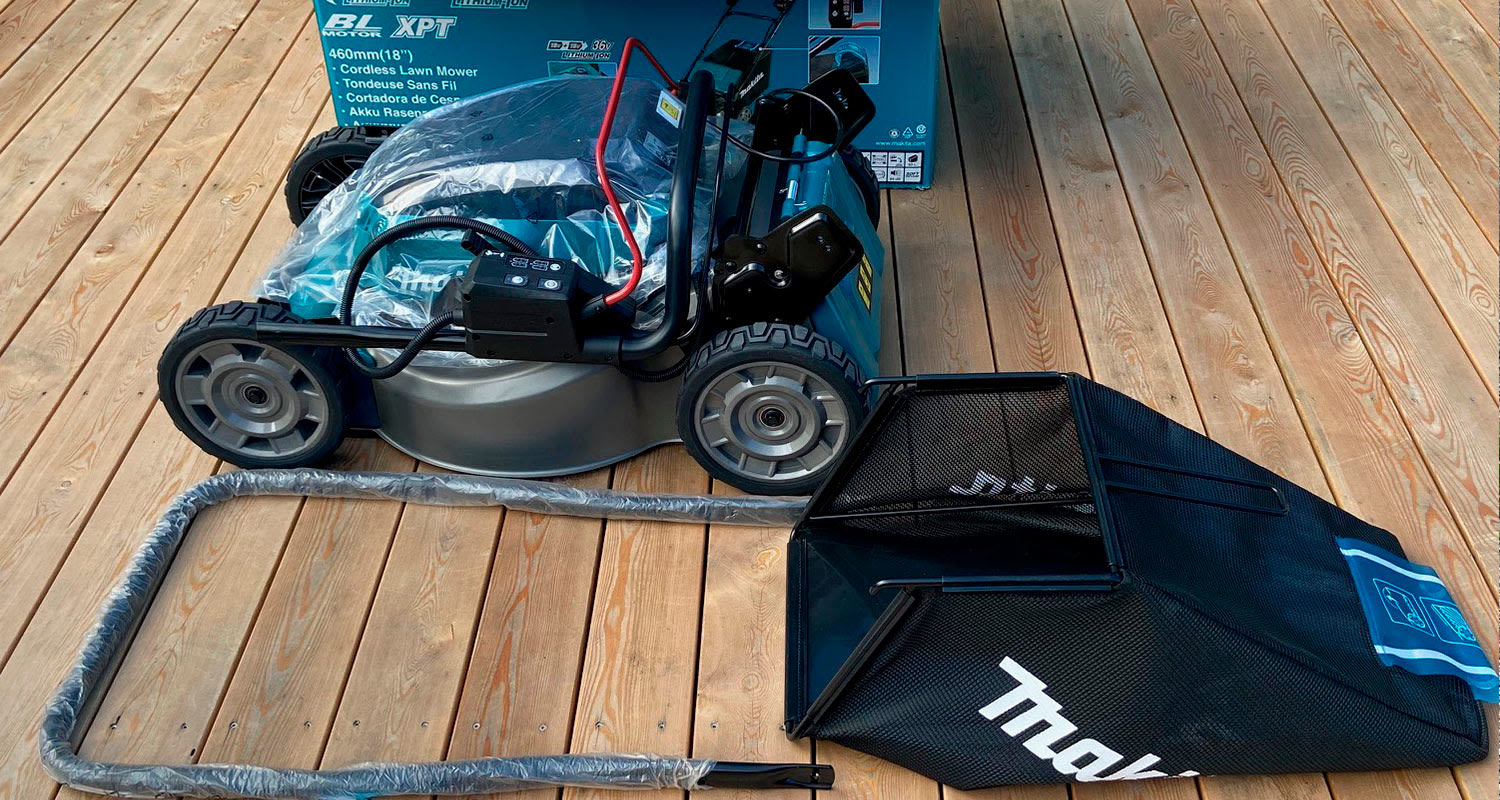 Makitan akkuruohonleikkuri dlm462z ennen kasausta