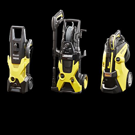 Hyvä, parempi vai paras painepesuri? Kuvassa kolme Kärcherin painepesuria.