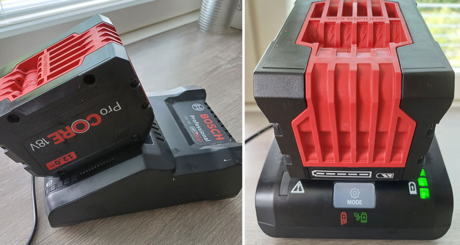 Kuvassa akku- ja laturipaketti Bosch 18V 2x12,0Ah ProCore GAL 18V-160