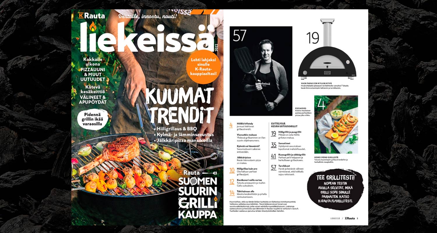 Liekeissä-lehden kansi, noudettavissa veloituksetta vain K-Raudasta