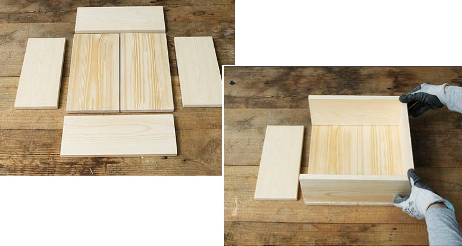 Luminen kukkalaatikko, työvaiheet 1 ja 2