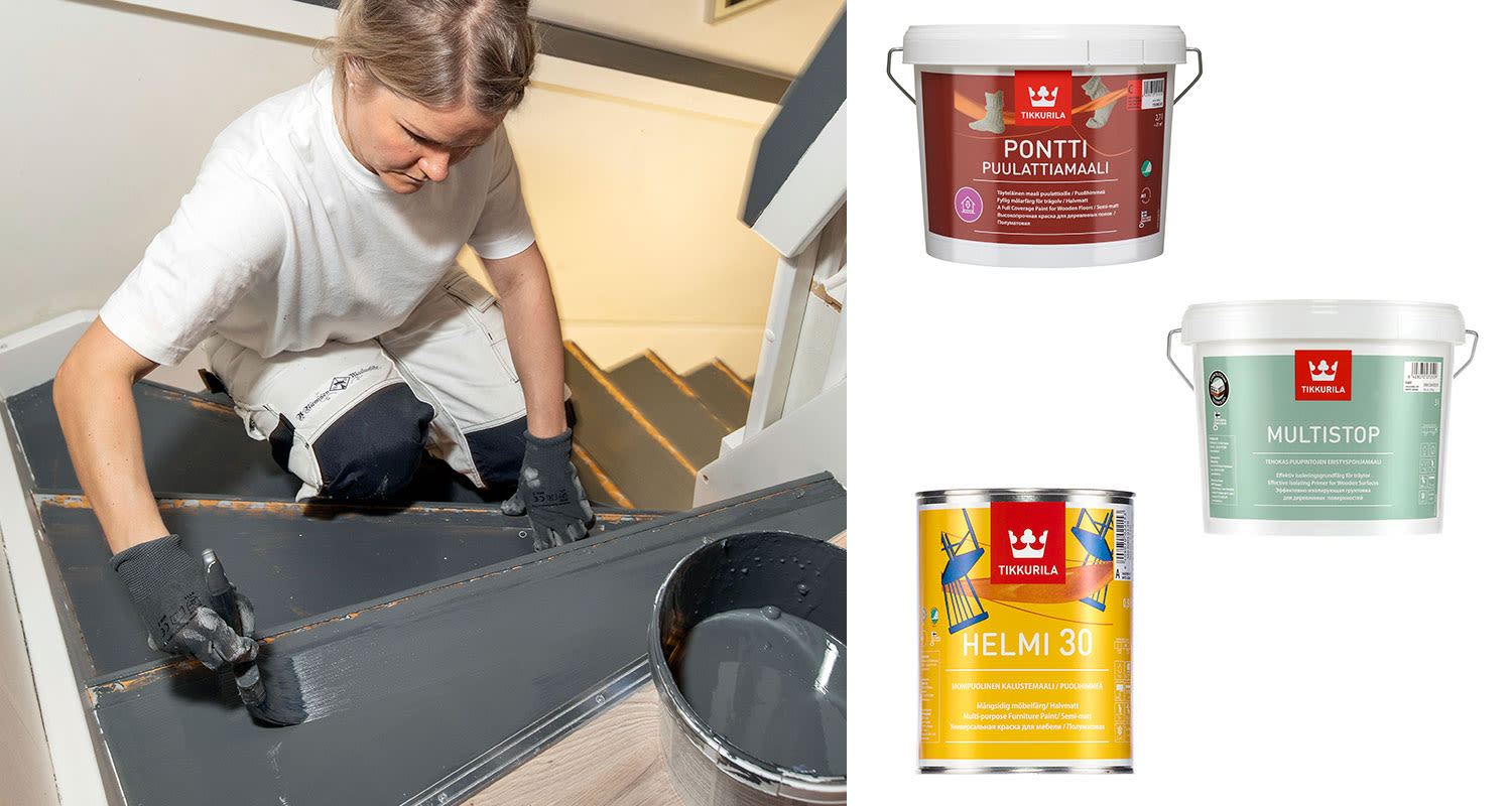 Maalari maalaa kodin portaita