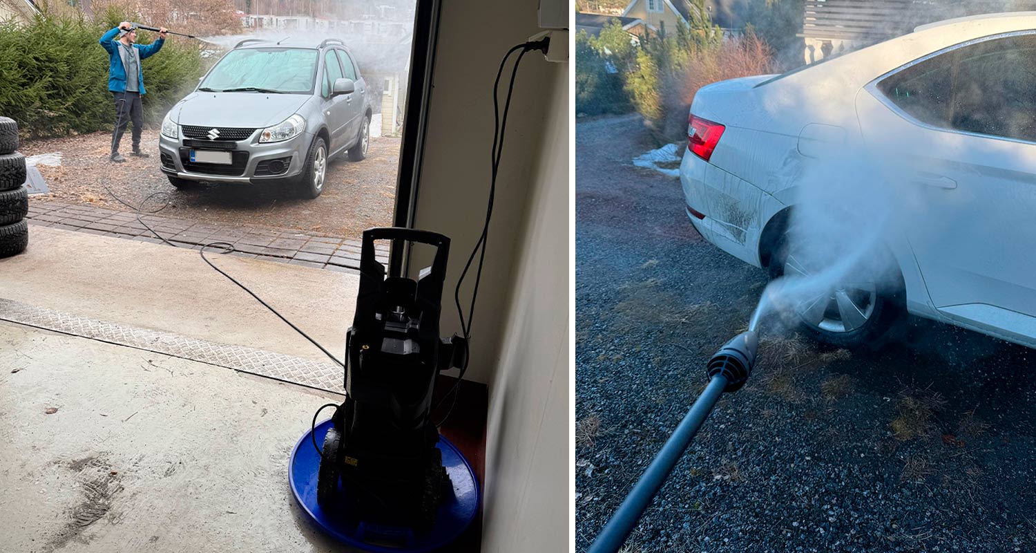 Auto lähti puhtaaksi Kärcher K6 Special -painepesurilla.