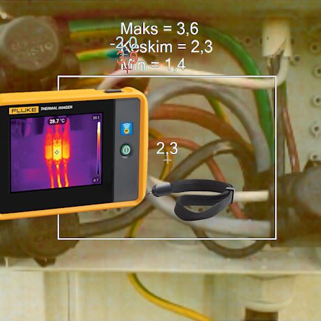 Fluke lämpökamera koekäytössä ammattilaisella