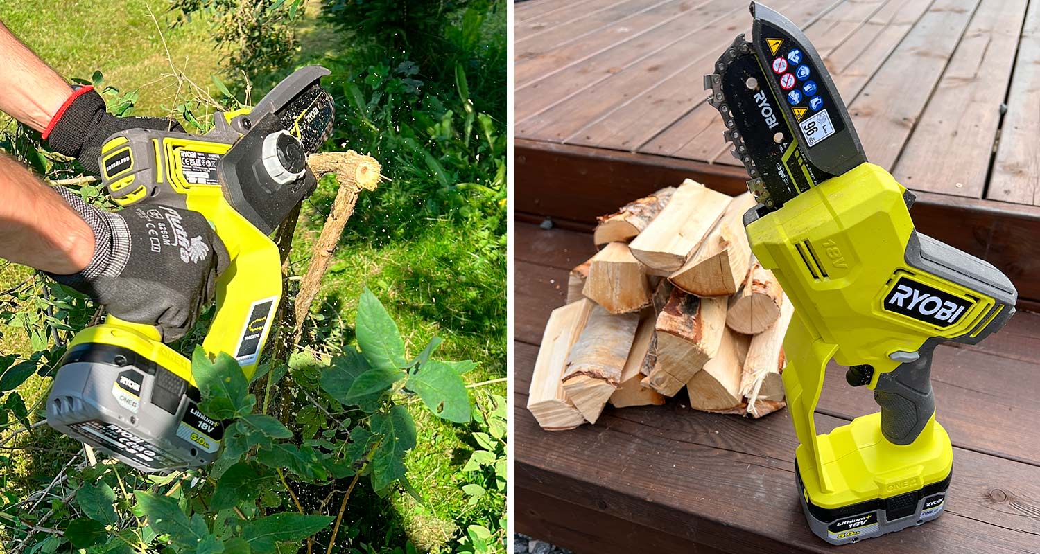 Testissä Ryobin oksasaha RY18PSX10A-0 18V ONE+ runko, myynnissä K-Raudassa