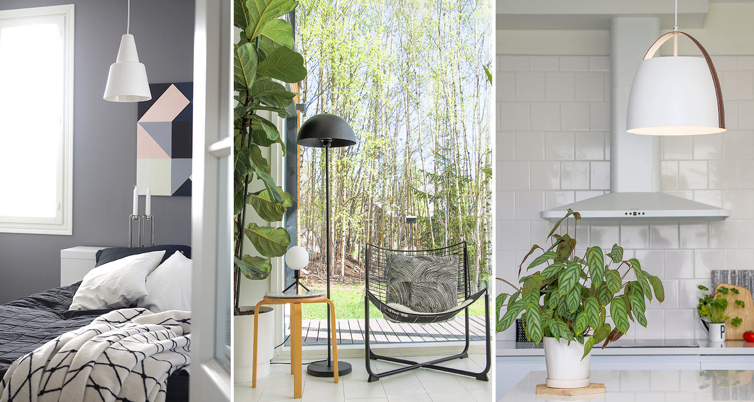 Modernit Sessak-valaisimet kodin eri tiloissa, myynnissä K-Raudassa