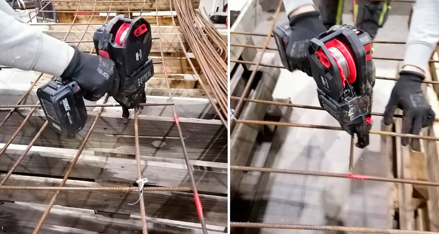 Sencon sidontakone työmaalla käytössä