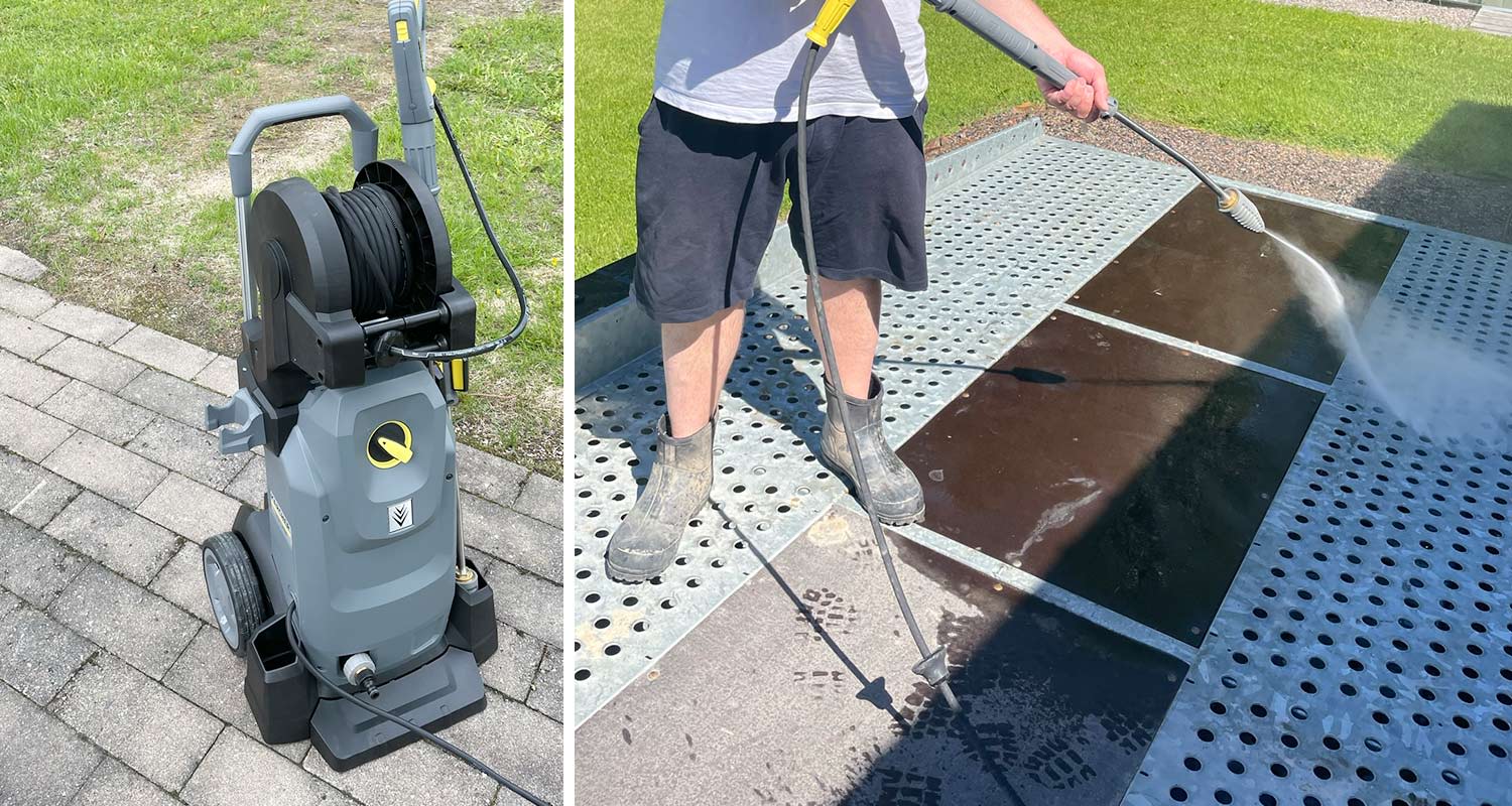 Kärcher painepesuri HD 6/15 MXA Plus käytössä pihan pesussa