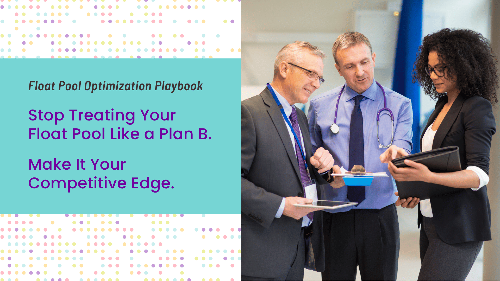 A cover image of ShiftMed's Float Pool Optimization Playbook.