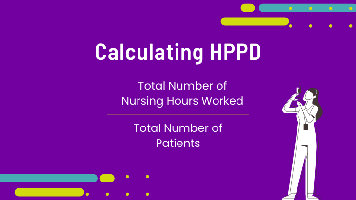 HPPD is calculated by the total number of hours worked divided by the total number of patients