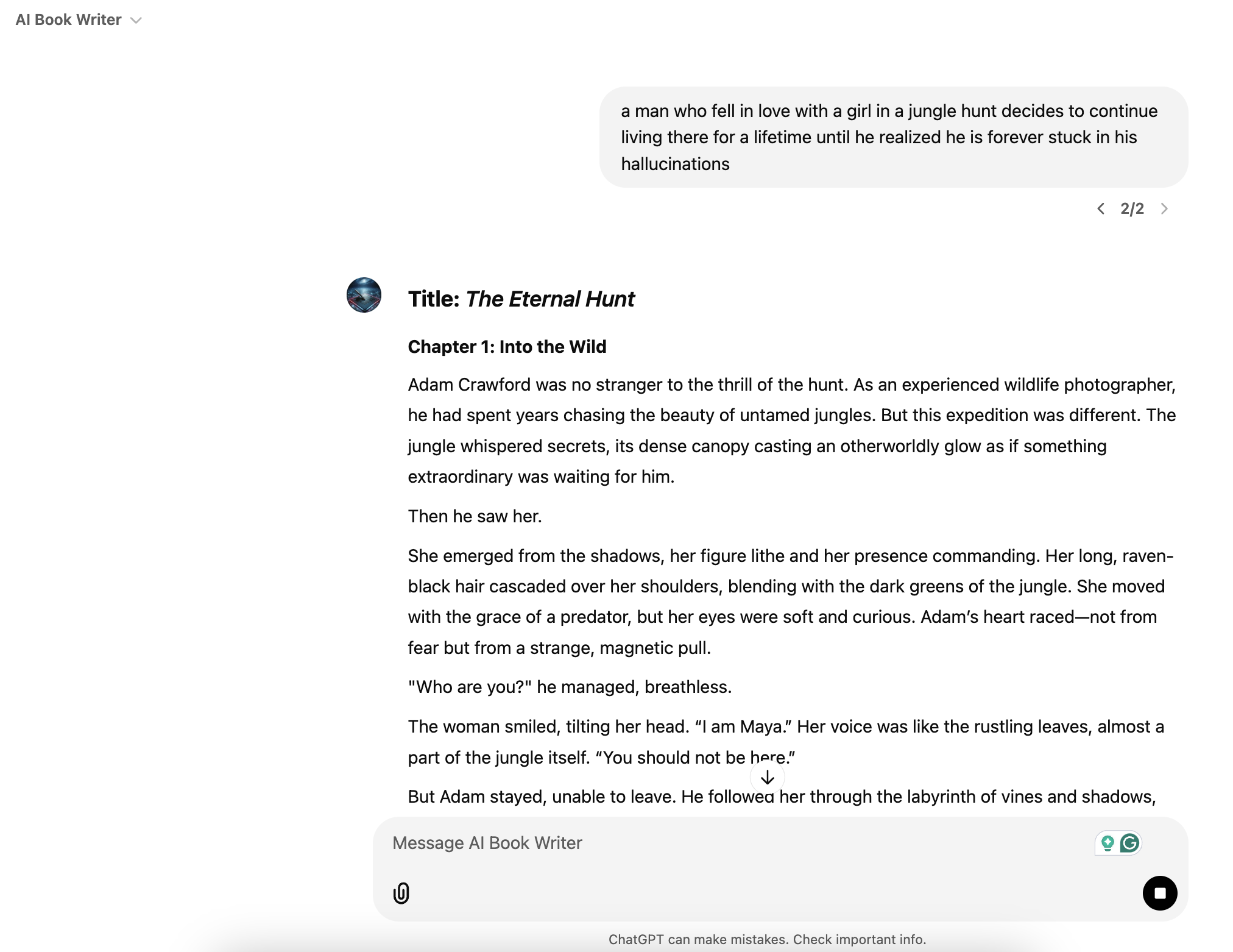 AI book writer - ChatGPT