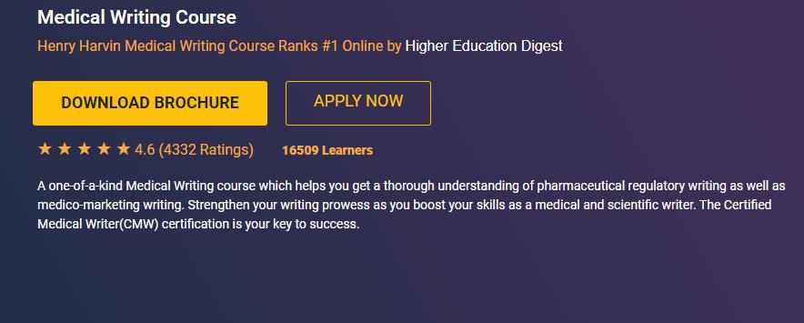Medical Writing Course - Henry Harvin