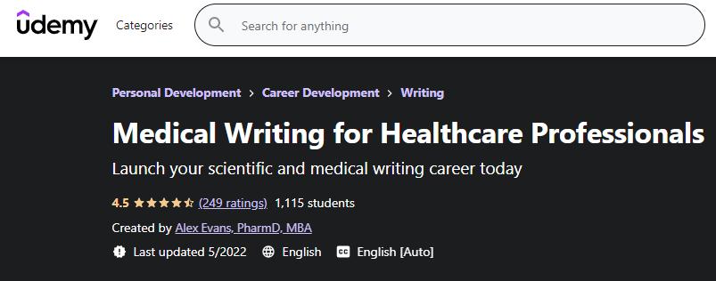 Udemy Medical Writing