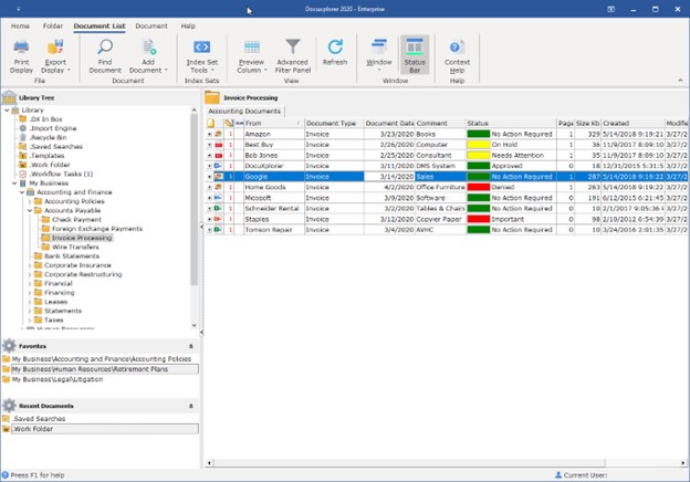 DocuXplorer interface