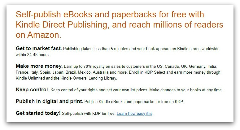self-publishing on amazon