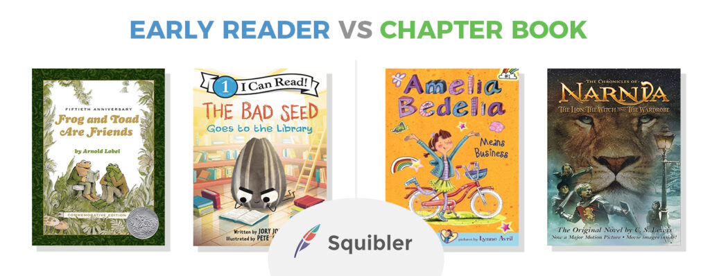 Image comparing early reader books and chapter books