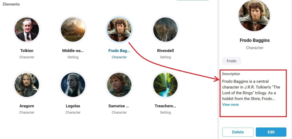 Lord of the Rings character development