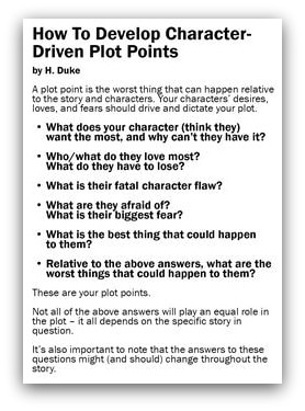 development of character driven plot points