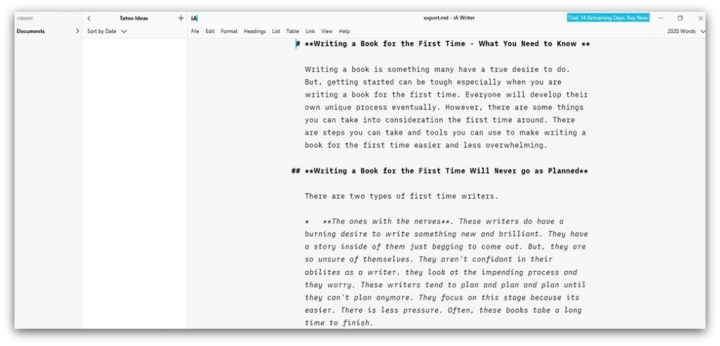 writing app