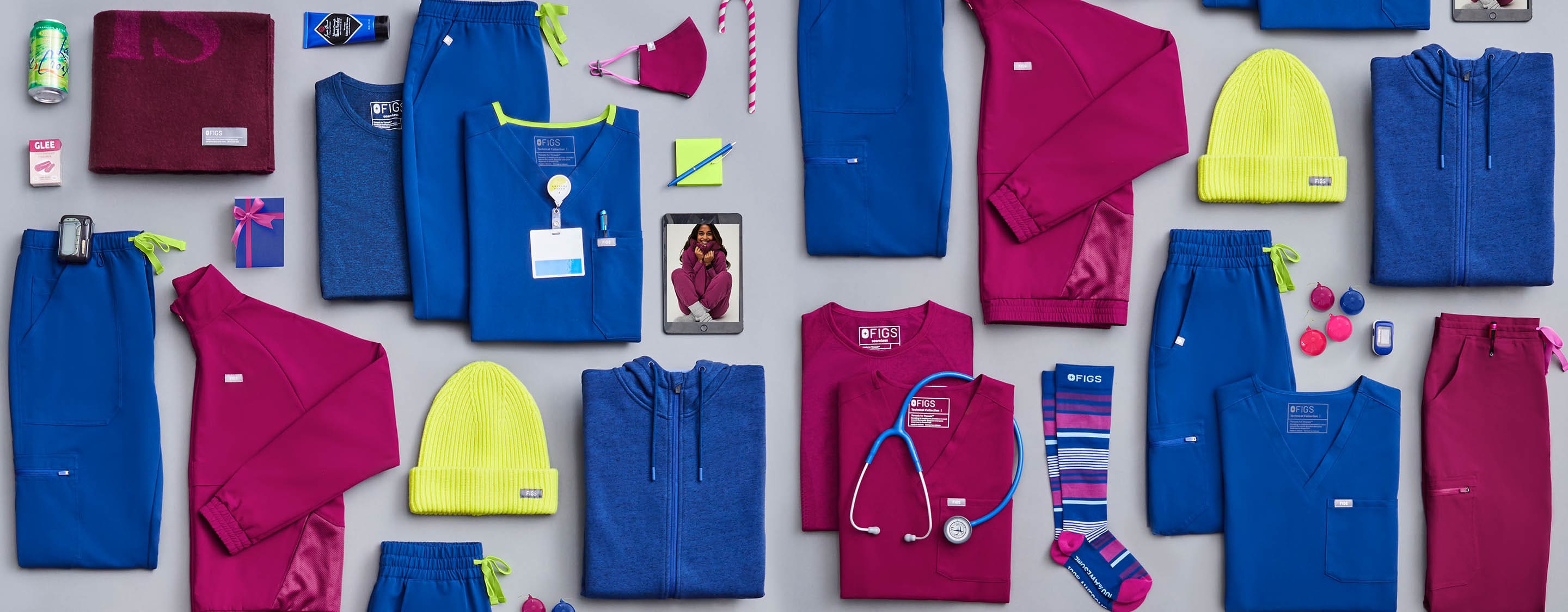 Women's Electric Blue and Dark Magenta