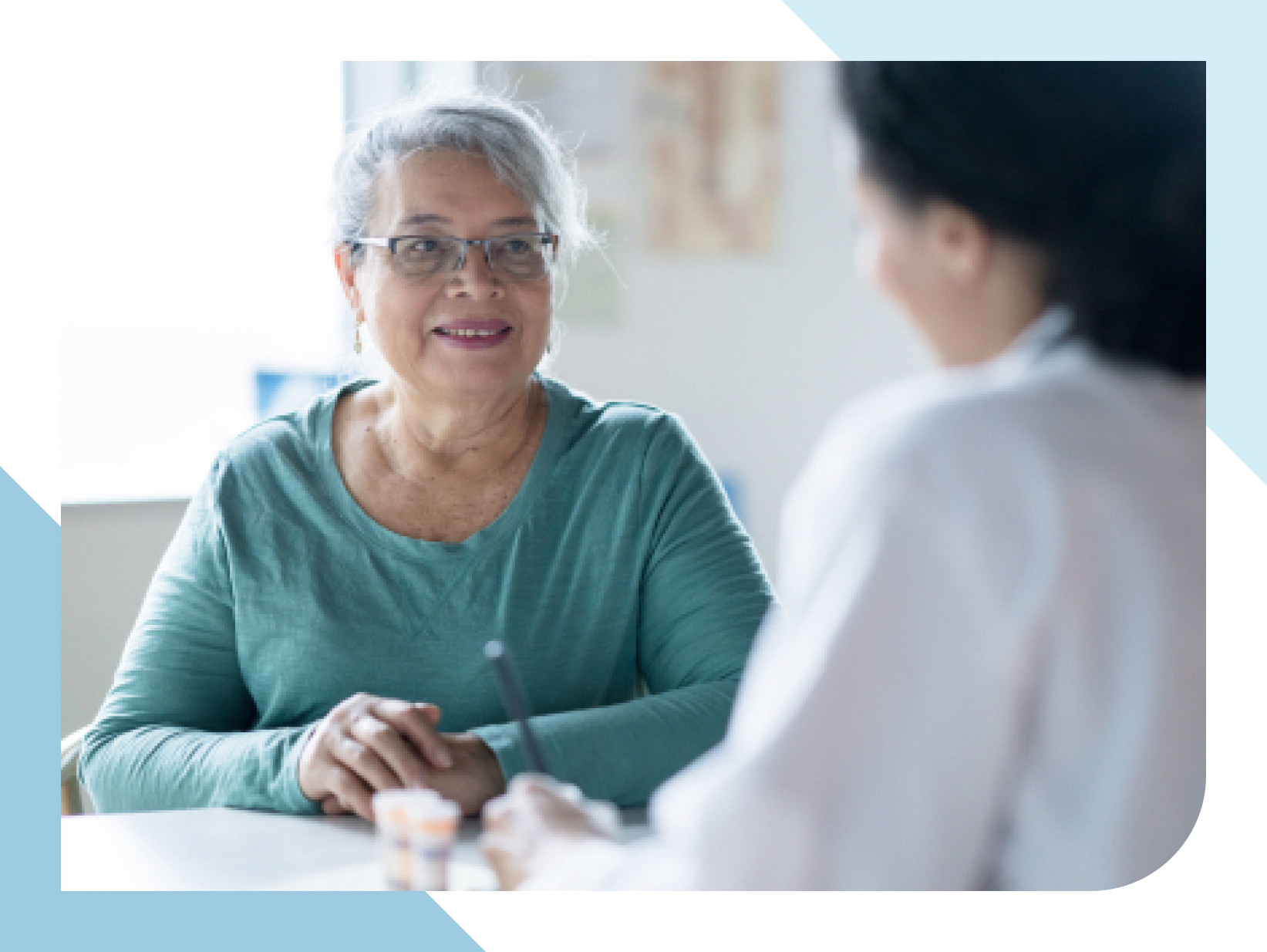 Patient consults with her doctor