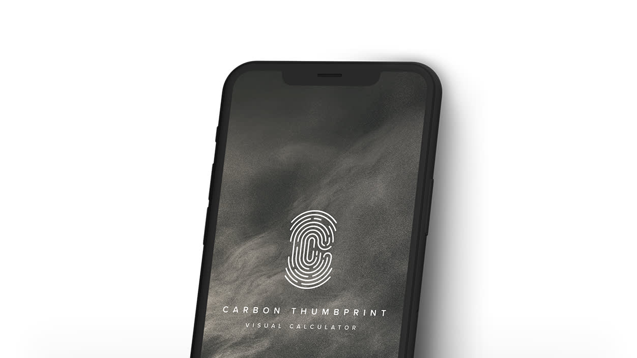 The Carbon Thumbprint app on a mobile screen