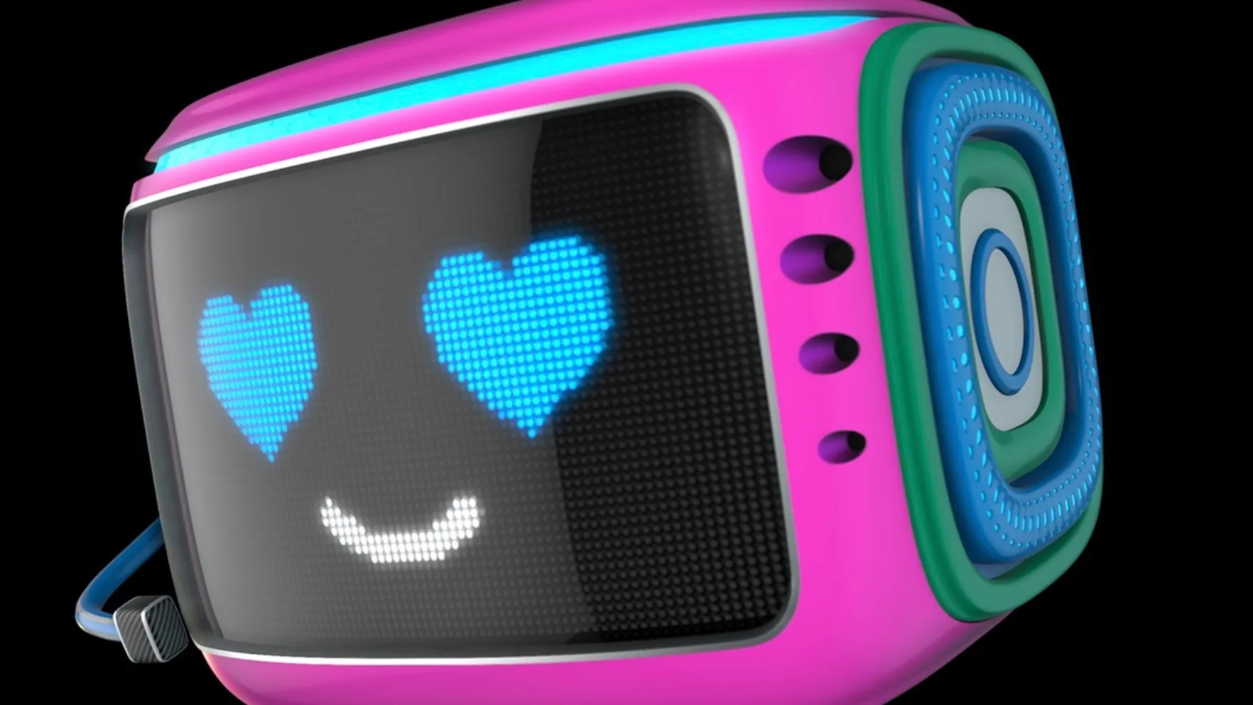 A colourful screen-reader character smiles with big love heart-shaped eyes.