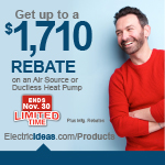 Get up to a $1,710 rebate on an Air Source or Ductless Heat Pump