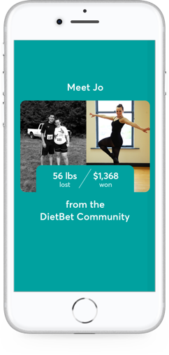 DietBet app on phone.