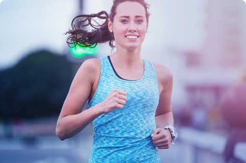 Happy lady runner.