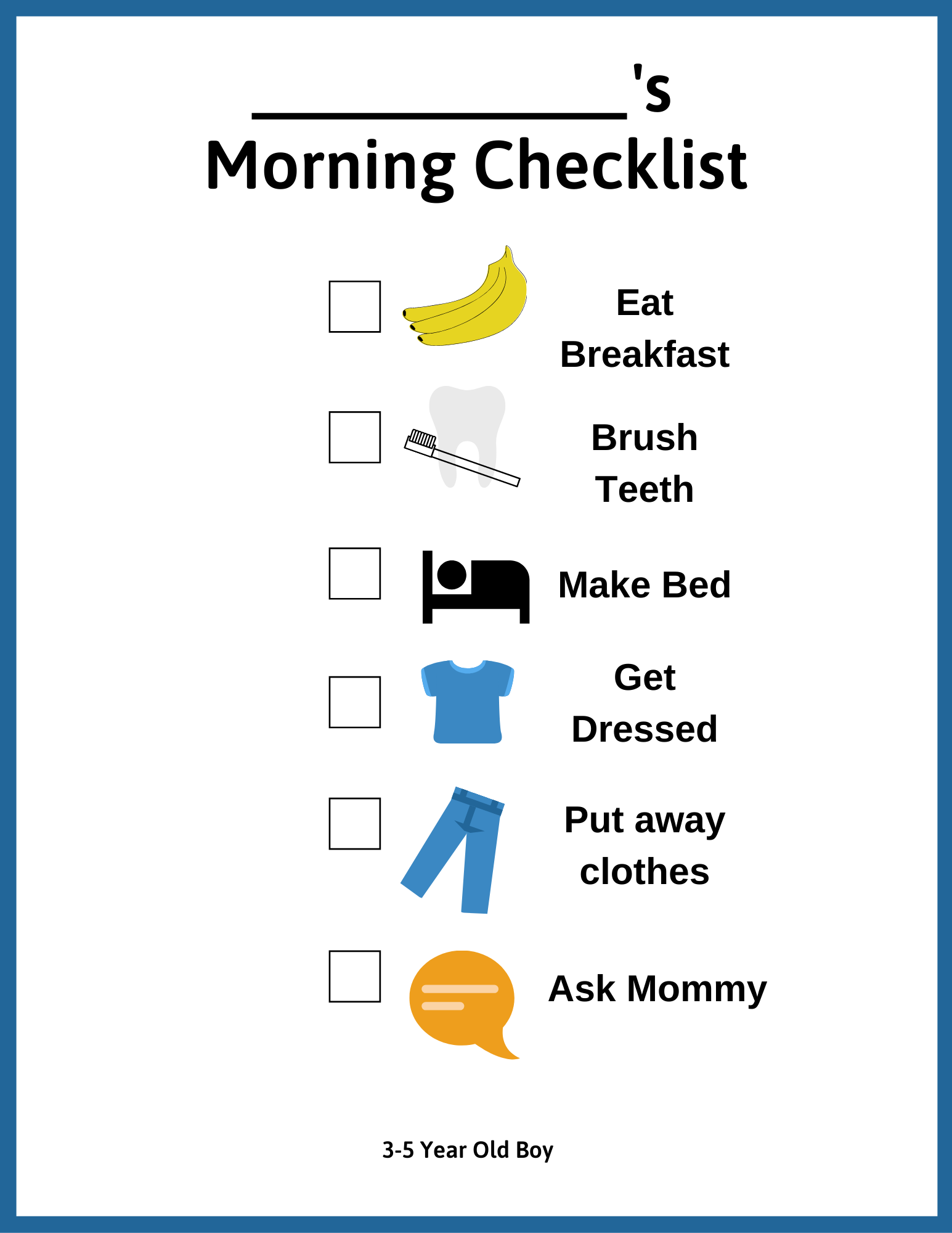 Printable Chores Checklist
