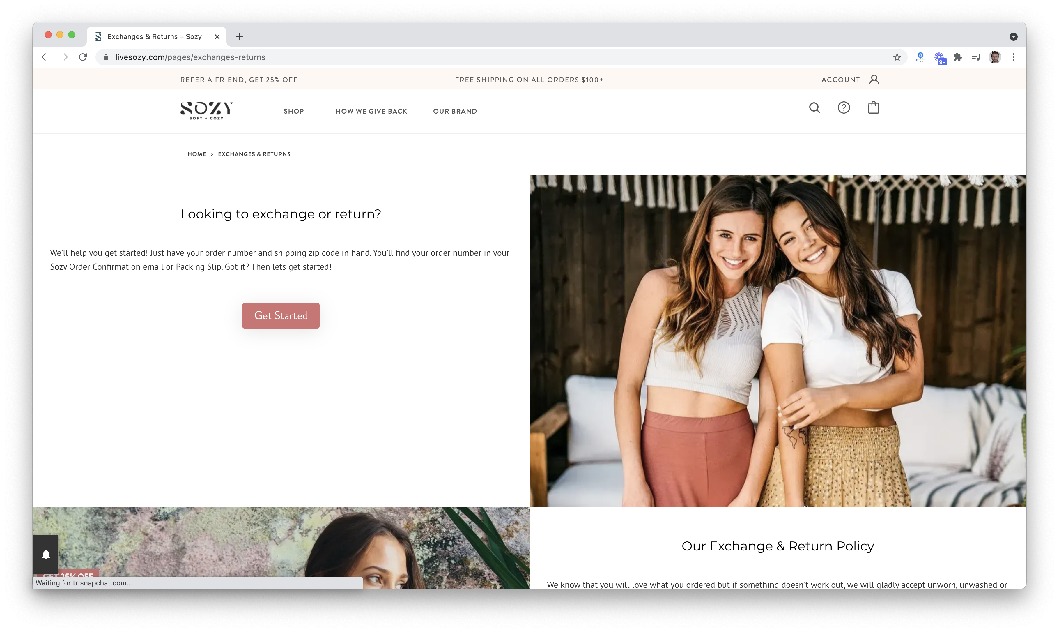 Sozy return policy example