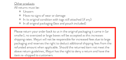 Mejuri jewelry return policy