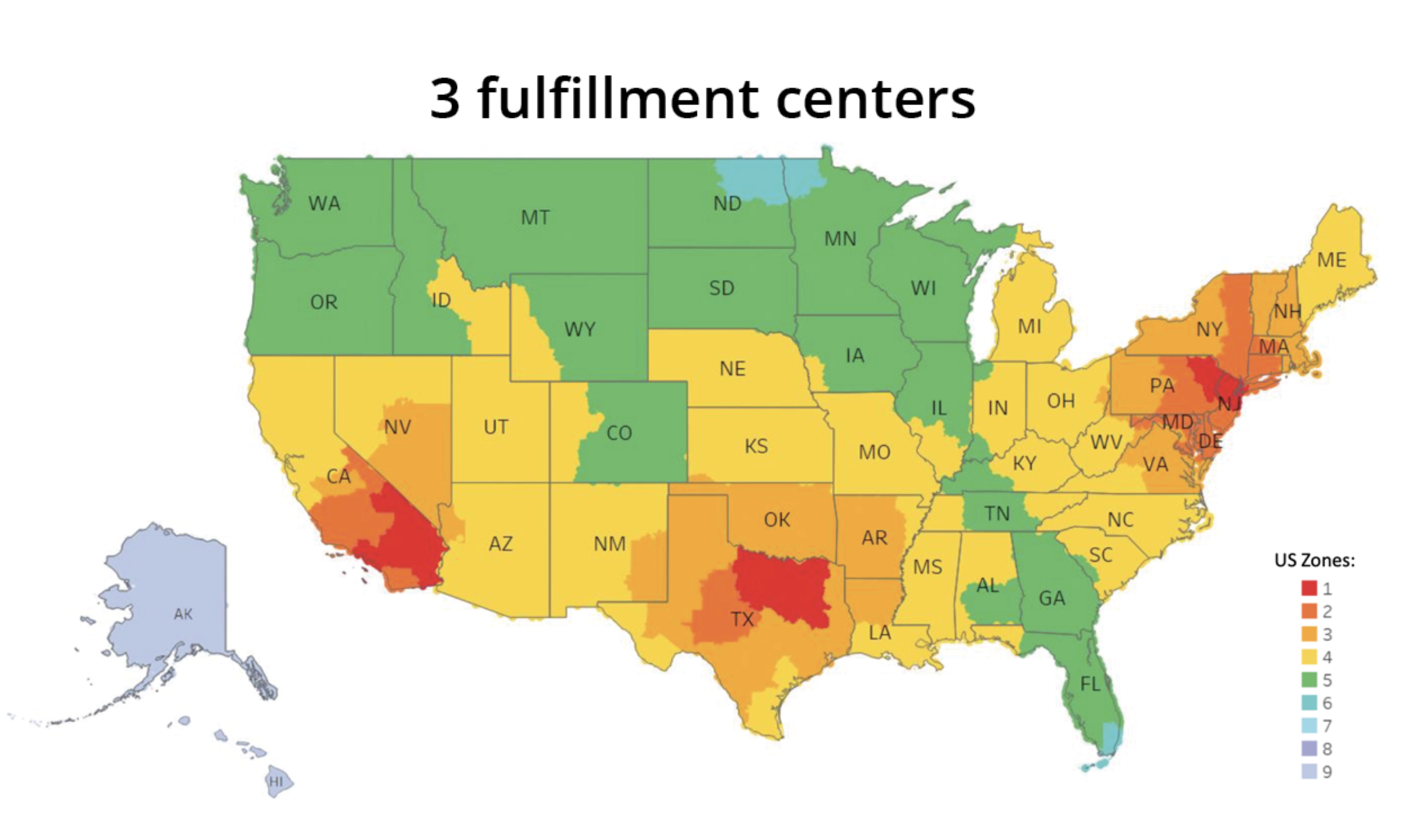 multiple return locations zone map