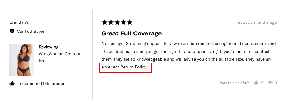 review about return policy