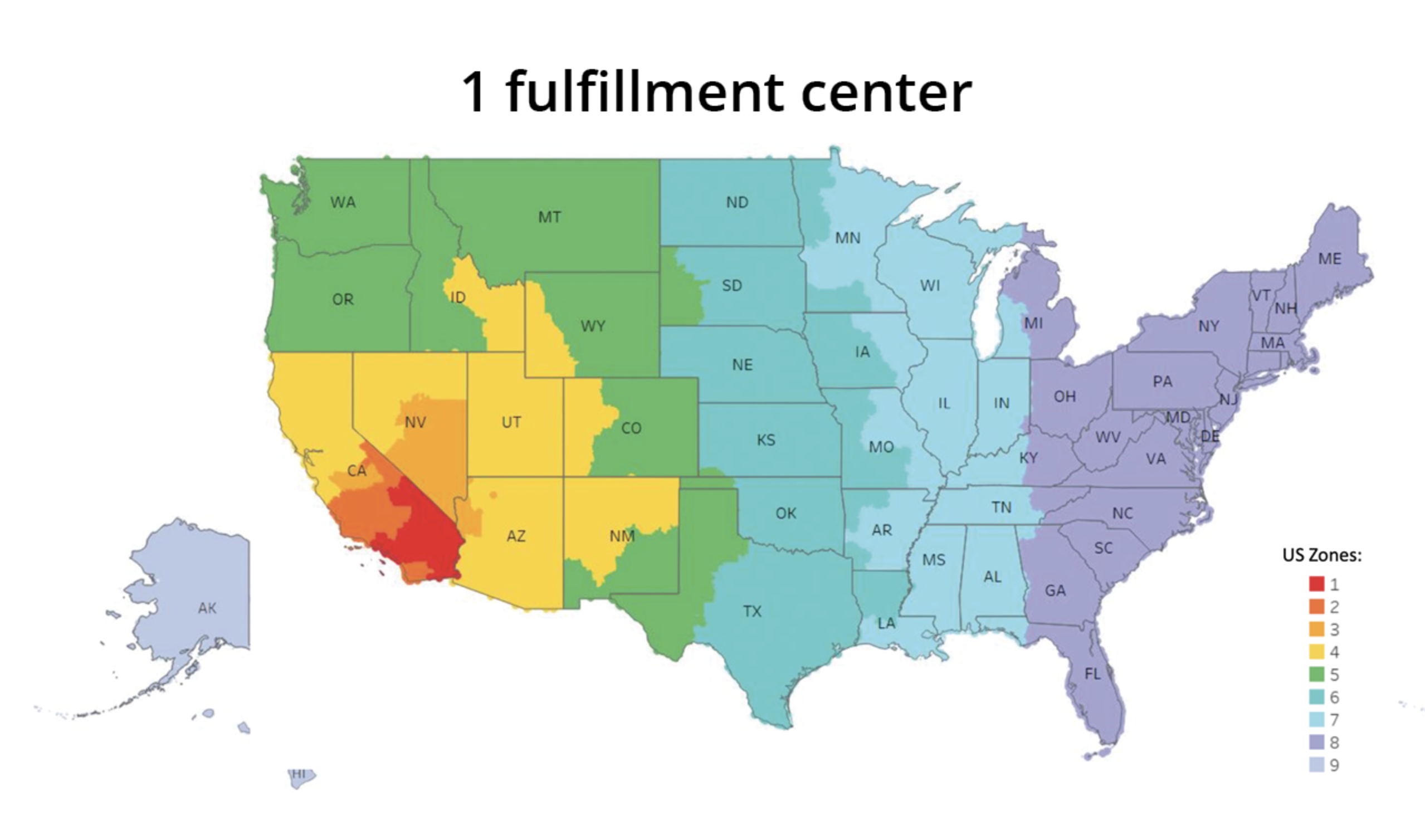 return shipping zone map