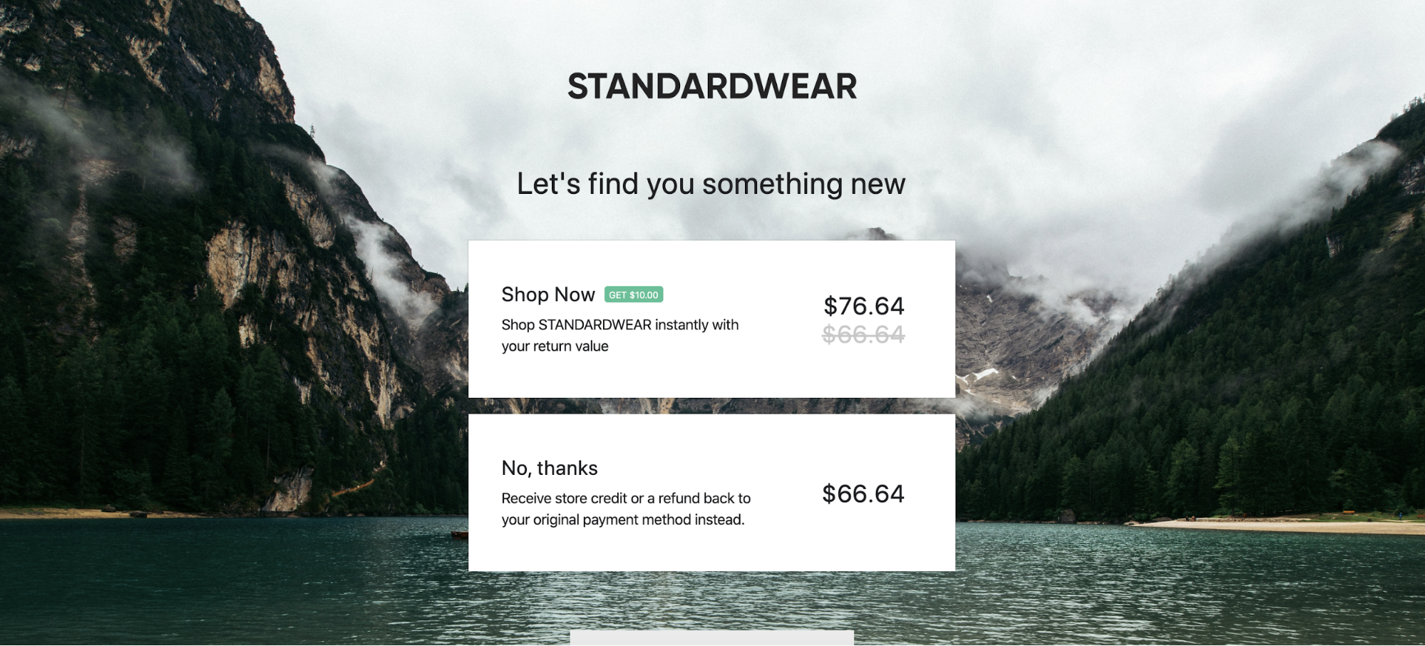 Standardwear returns portal