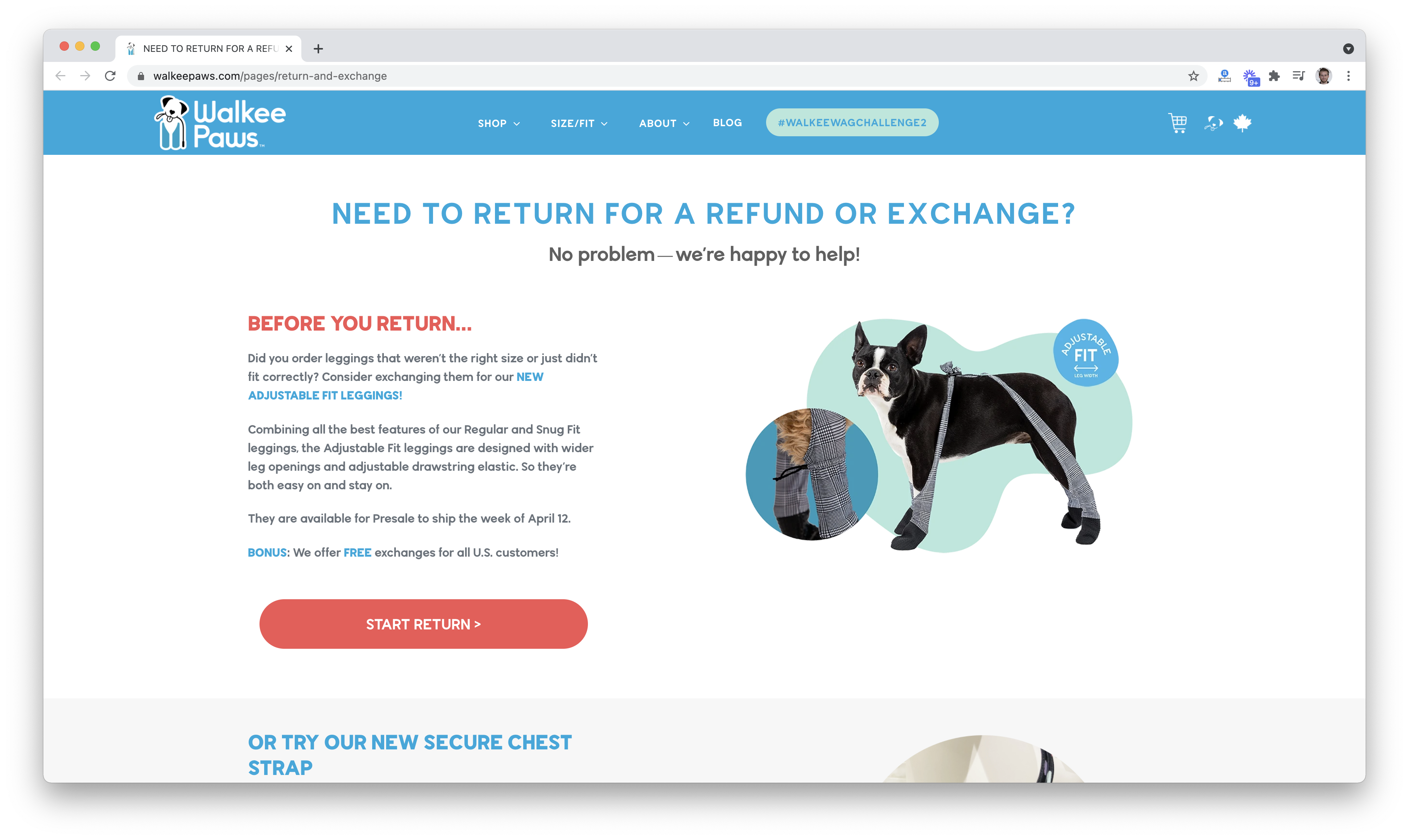 Walkee Paws return policy example