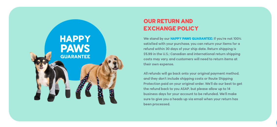 Walkee Paws clear return policy questions