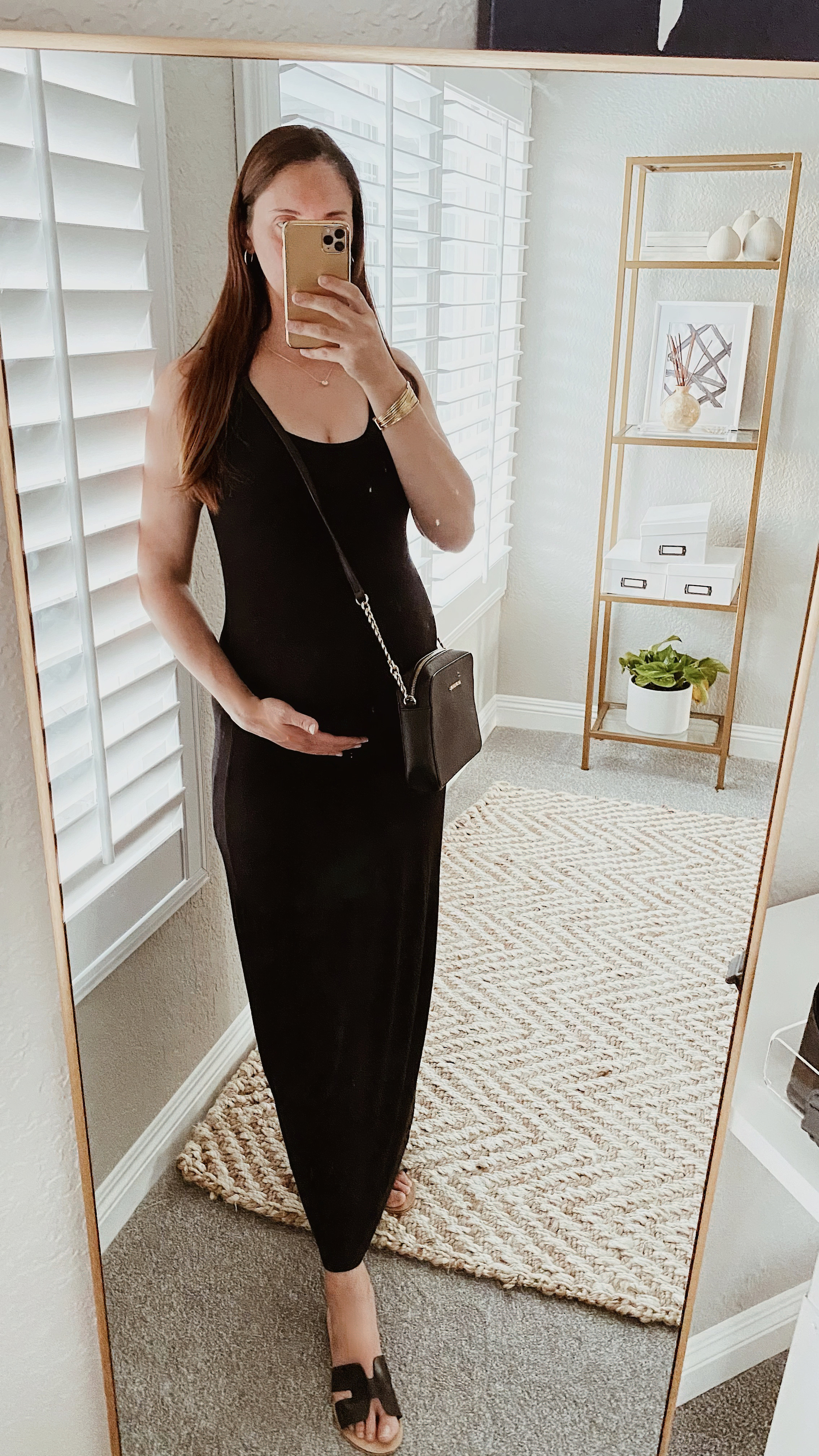 Fashion-Maternity Everyday Chic Casual Black Maxi Dress